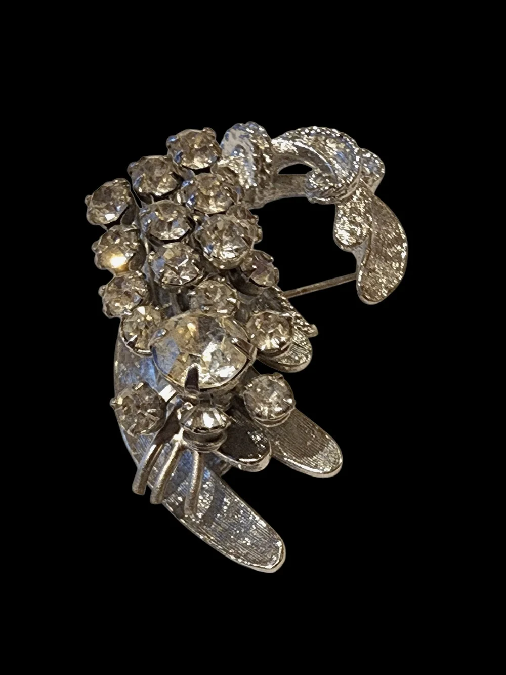 ART Arthur Pepper Vintage Crystal Cluster Silver-Tone Brooch Pin - Women Jewelry
